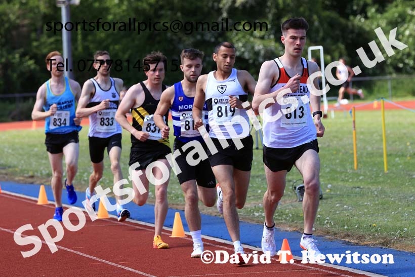 Senior mens and under-20s 5000 metres, 2025 North Eastern Track and Field Champs., Shildon, County Durham. Photo: David T. Hewitson/Sports for All Pics